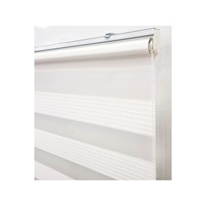 Geniş Pilise Beyaz Zebra Perde 70x200 cm