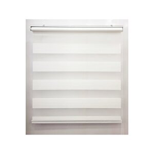 Geniş Pilise Beyaz Zebra Perde 70x200 cm