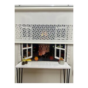 Mat Beyaz Lazer Kesimli Stor Perde - Model 2 180x260 cm