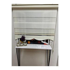 Geniş Plise Krem Dilimli Zebra Perde 100x270 cm