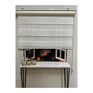 Geniş Plise Ekru Zebra Perde 80x260 cm