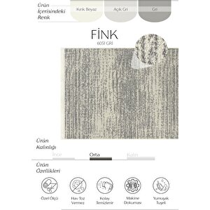 Fink 6051 Gri Bukle Salon Halısı Oturma Odası Halısı Kesme Halı Yolluk Koridor Halısı 120x350 cm