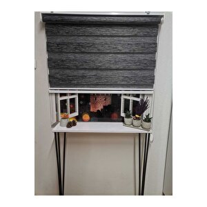 Bambu Raks Koyu Gri Zebra Perde 120x260 cm
