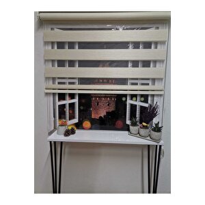 Bambu Raks Krem Zebra Perde 120x200 cm