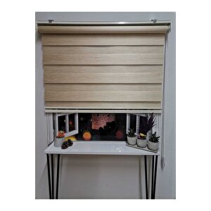 Bambu Raks Koyu Krem Zebra Perde 230x260 cm