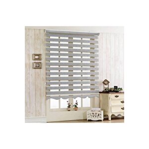 Bambu Raks Açık Gri Dilimli Zebra Perde 220x260 cm