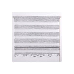 Bambu Raks Açık Gri Dilimli Zebra Perde 240x260 cm