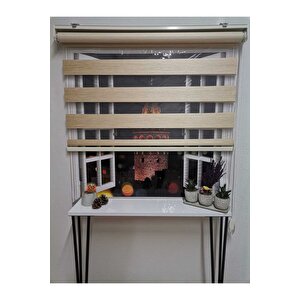 Bambu Raks Koyu Krem Zebra Perde 220x270 cm