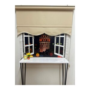 Mat Sütlü Kahve Dilimli Stor Perde