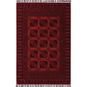 Atlas 01 Kırmızı Mutfak Halısı Yıkanabilir Halı Kaymaz Taban Afgan Halısı Salon Halısı 200x300 cm