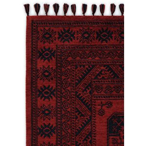 Cool Halı Atlas 01 Kırmızı Mutfak Halısı Yıkanabilir Halı Kaymaz Taban Afgan Halısı Salon Halısı