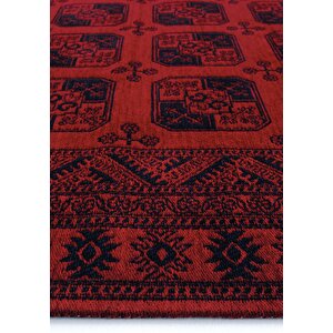 Cool Halı Atlas 01 Kırmızı Mutfak Halısı Yıkanabilir Halı Kaymaz Taban Afgan Halısı Salon Halısı