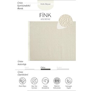 Fink 6052 Krem Bukle Salon Halısı Oturma Odası Halısı Kesme Halı Yolluk Koridor Halısı 80x150 cm