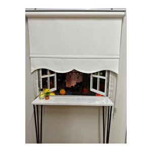 Mat Beyaz Dilimli Stor Perde 250x260 cm