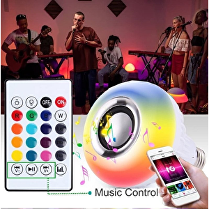 Uzaktan Kumandalı Bluetooth Hoparlör Rgb Led Ampul
