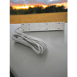 Seldur Altılı Çocuk Korumalı Topraklı Grup Priz / 5 Metre Kablolu - Beyaz