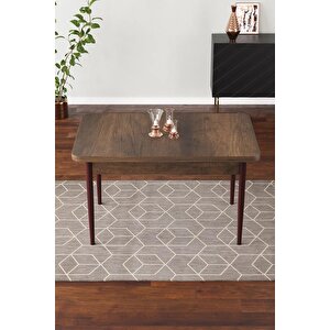 Meva Serisi 70x110 Barok Ahşap Desen Mdf Masa Sabit Mutfak Masası, Yemek Masası Barok Ahşap
