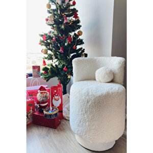 Cookie Mini Puf, Teddy, Beyaz Kuma