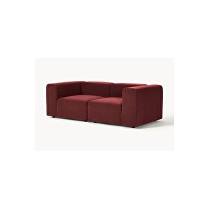 Pietro 2 Modül Kanepe Koltuk, Yönsüz Kadife Bordo Bordo