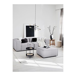 Frida 3 Modül Köşe (2 Modül Ve Puf Takim), Keten, Gri Gri
