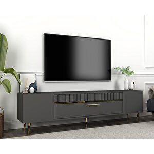 Dekolp1ct Tv Sehpasi Antrasit-Altın Antrasit Gold
