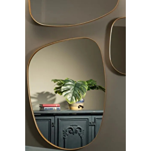 Zen Gold Asi̇metri̇k 3'lü Dekorati̇f Ayna Seti̇
