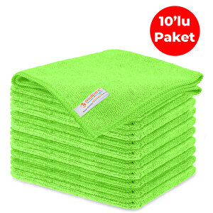 Mikrofiber Genel Temizlik Bezi Yeşil 40x40 Cm. - 10 Adet