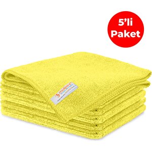 Mikrofiber Genel Temizlik Bezi Sarı 40x40 Cm. - 5 Adet