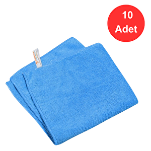 Mikrofiber Genel Temizlik Bezi Mavi 40x40 Cm. - 10 Adet