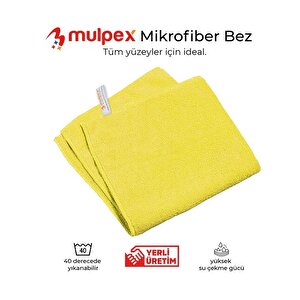 Mikrofiber Genel Temizlik Bezi Sarı 40x40 Cm. - 20 Adet