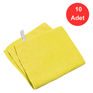 Mikrofiber Genel Temizlik Bezi Sarı 40x40 Cm. - 10 Adet
