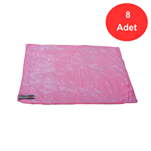 3222 Mikrofiber Toz Ve Cam Bezi 40 X 40 Cm. - Pembe - 8 Adet