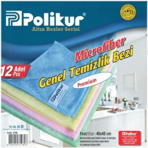 Polikur 3222 Mikrofiber Toz Ve Cam Bezi 40 X 40 Cm. - 8 Adet
