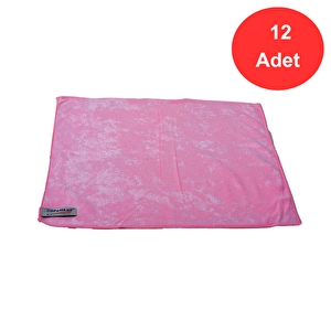 3222 Mikrofiber Toz Ve Cam Bezi 40 X 40 Cm. - Pembe - 12 Adet