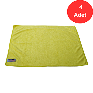 3222 Mikrofiber Toz Ve Cam Bezi 40 X 40 Cm. - Sarı - 4 Adet
