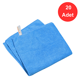 Mikrofiber Genel Temizlik Bezi Mavi 40x40 Cm. - 20 Adet