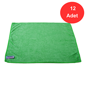 3222 Mikrofiber Toz Ve Cam Bezi 40 X 40 Cm. - Yeşil - 12 Adet