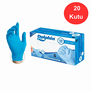 Mavi Nitril Eldiven Pudrasız (small) X 20 Kutu