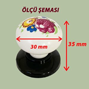 15 Adet Menekşe Kulp Beyaz Polimer Düğme Kulp Siyah Tablalı Mobilya Mutfak Dolabı Çekmece Kulbu Kulpları