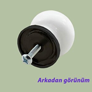 8 Adet Menekşe Kulp Beyaz Polimer Düğme Kulp Siyah Tablalı Mobilya Mutfak Dolabı Çekmece Kulbu Kulpları