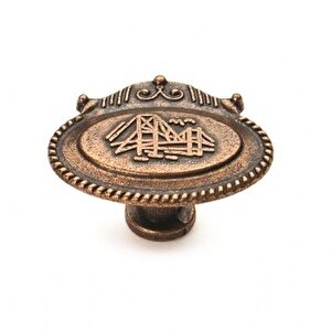Sima Oval Boğaziçi Antik Bakır Tekli Düğme