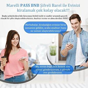 Marelli Pass Bnb Air Bnb Fonksiyonlu Şifreli Çelik Kapı Kilidi Kapı Göbeği