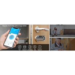 Marelli Pass Bnb Air Bnb Fonksiyonlu Şifreli Çelik Kapı Kilidi Kapı Göbeği