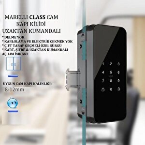 Class Parmak İzli̇ Şifreli Ve Kartlı Elektronik Cam Kapı Kilidi