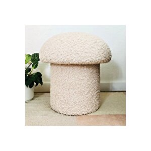 Mushroom Mantar Puf, Teddy, Krem