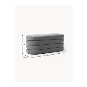 Sundea Puf / Bench, Teddy, Gri