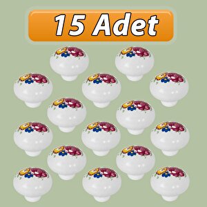 15 Adet Menekşe Kulp Beyaz Polimer Düğme Kulp Mantar Mobilya Mutfak Dolabı Çekmece Kulbu Kulpları