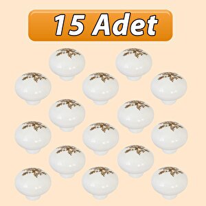 15 Adet Yasemin Kulp Beyaz Polimer Düğme Kulp Mantar Mobilya Mutfak Dolabı Çekmece Kulbu Kulpları