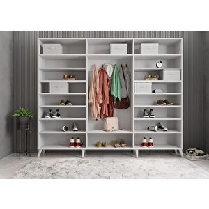 Letto Membran 6 Kapaklı Portmanto Vestiyer Montaj Dahil - Beyaz 240 Cm
