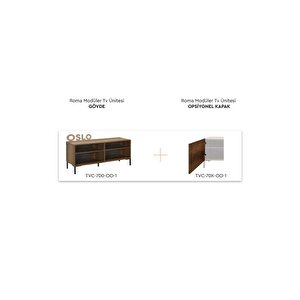 Roma Modüler Tv Ünitesi - Koyu Ceviz (oslo Ceviz) 120x53x48 Cm (gxyxd)